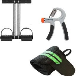 Set 2|Gun Hand Gripper1 Wrist Support Arm Band,Double Tummy Trimmer for Exercise Fitness Accessory Kit Kit-image-7