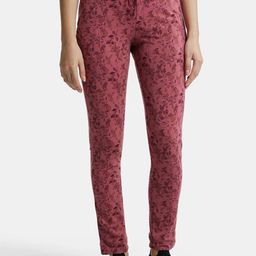 jockey 1301 Super Combed Cotton Elastane Stretch Women Printed Pink Track Pants-picture-46