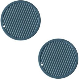 Pvc Cosater C-A Round_Blue_2,Pack of 2 Silicone Trivet-5