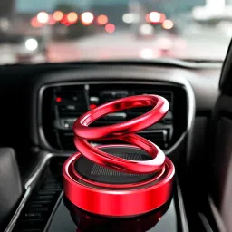 Solar Powered Rotatin Red colour Perfume Car Air Freshener Aroma Oil-image-90