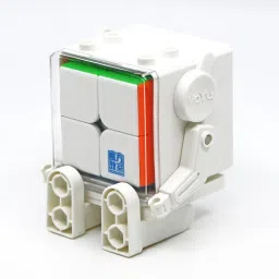 hawkister MoYu Cube Robot Meilong 2M 2x2 Magnetic Cube Stickerless + Robot Toy Display Box image 3