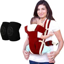 Hands-Free 4 in 1 Baby Carry Bag for 0 To 36 Months Toddler & Knee Pads (1 Pair) Baby Carrier-image-54