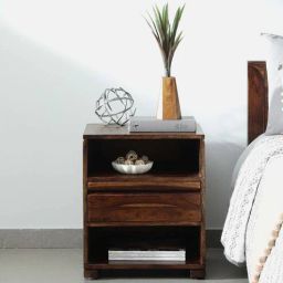 woodsworth from pepperfry Segur Sheesham Wood Bedside Table In Provincial Teak Finish With Drawer-picture-42
