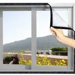 buyagain HDPE - High Density Poly Ethylene Infants Washable 3X5 FT grey Fiberglas Window Mosquito Net Stitched with Loop on All Four Borders Mosquito Net image 3