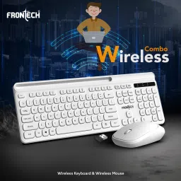 Frontech 2.4Ghz Wireless Keyboard and Mouse|104 Keys|1200 DPI|Adjustable Height (KB-0030) Combo Set image 2