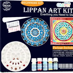 Lippan Art Material DIY Kit , Mirror Mould it Clay Cone Ceramic 2 MDF Coasters-8