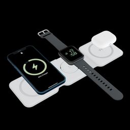 ambrane Aerosync Tripad 20W 3-in-1 Wireless Charger for iPhone 12 & Above, Smart Watch and Earbuds (Qi Charging, White)-19