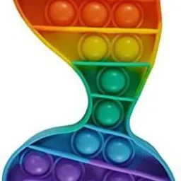 Push Pop it Bubble Fidget Toy, Stress Relief and Anti-Anxiety Tools Sensory Toy for Autism to Relieve Stress for Kids and Adult Rainbow Fish Tail Shaped o1-1