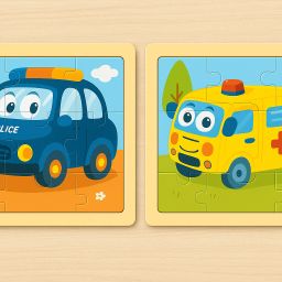 Wooden Vehicle Puzzle Combo for Kids | Fire Truck & Ambulance Board Game Accessories-10