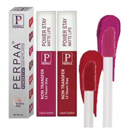 PERPAA Set Of 2 Power Stay Non Transfer Liquid Matte Lipstick 5ml Each - Shades 10 & 22 image 2