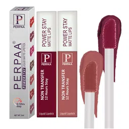 PERPAA Set Of 2 Power Stay Non Transfer Liquid Matte Lipstick 5ml Each - Shades 09 & 21 image 2