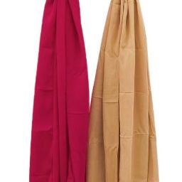 Embellished Georgette Women Beige, Maroon Fancy Scarf, Scarf, Stole, Faux Turtleneck Neck Cover-image-99