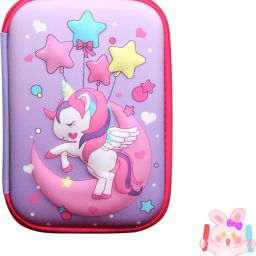 Unicorn club school supplies Little dreamer bag Unicorn, Moon, Stars Art EVA Pencil Box-image-66