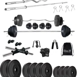 50 kg 50 kg Home gym with 5 ft Straight Rod , 3 ft Curl Rod And Accessories Home Gym Combo-17