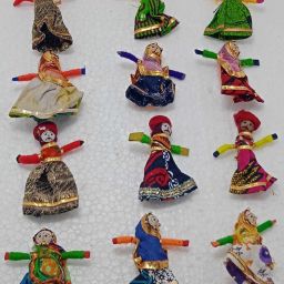Rajasthani COUPLE PUPPETS (Kathputli)/Marionettes Pack Of 6 Pairs/12 Pieces Premium Quality { Multipurpose Use In Candles, Bal Gopal Dresses, Home Decor Items} Marionettes-11
