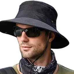 AlexVyan Round Crown Sun Visor Hat Cap for Men UV Protection Summer Wide Brim-image-40