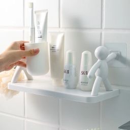 Self Adhesive Multi-Purpose Wall Hanging Humanoid floating Shelf 1.757 Plastic Wall Shelf-8