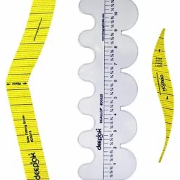 Deepak Scallop, Hip scale, Arm hole scale combo useful for Tailoring Beginners Ruler-7
