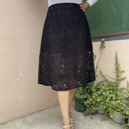 Women Embellished A-line Black Skirt-image-35