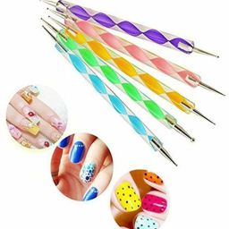 5 pieces Nail Art Dotting Marbleizing Tool Pen for Nail Decoration (Multicolour)-10