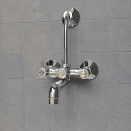 ZAP Elixir Series Brass 2 in1 Wall Mixer With Overhead Shower Set Bath & Shower Systems Rainfall image 2