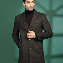 chkokko Tweed Self Design Coat For Men-picture-49