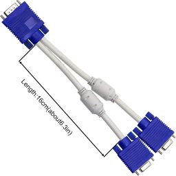 VOOCME VGA Cable 2 A 0.27 m NA Vga Y Splitter Cable For Projector, Monitor, Pc, Laptop, Television, Personal Computer Vga Y-12