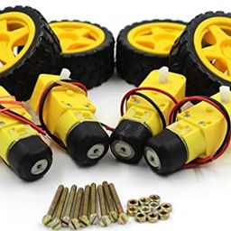 AUTO BOTIX DC BO Motor Kit- (100RPM) with Soldered Wires = 4 Qty, Smart Car Robot Gear for Arduino (BO Motor with Wheel Pair of 4) image 2