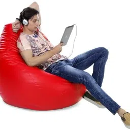 charan traders 4XL RED Cushion Bean Bag Teardrop Bean BagWith Bean Filling image 4