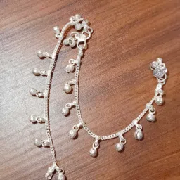 Payal for Kids Children Baby Girls (0-3 years), 6 inches........ Full gunru Silver Anklet-image-29