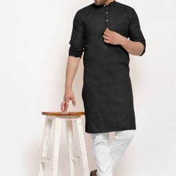 Men Cotton Blend Kurta Pyjama Set-image-34