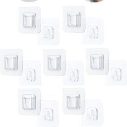 Double Sided Adhesive Hook Self Adhesive Hook for Bathroom Kitchen Hanging Hook 10-26