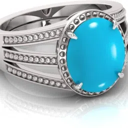 Silver Turquoise Silver Plated Ring-image-1