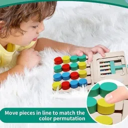 toytopia Wooden Color Sorting & Counting Puzzle image 2