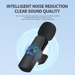 imaginea 2.4 GHz 2 in 1 K8 Wireless Microphone, Plug Play Digital Mini Portable Recording Wireless Microphone image 2