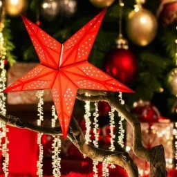 Paper Star Hanging Lantern_Red_AZ102pack of 1 Red Paper Hanging Lantern-image-83