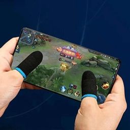 WILDBRAIN Combo Pack of Touch smoothly Run Blue Finger Sleeve Cap and Fastest Firing sensored Trigger for Sweat Breathable Full Touch Screen to Mobile pubg/Call Off Duty/Free fire Game Trigger For IOS Android Joystick image 2