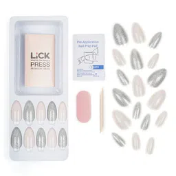 LICK 28 Pcs Artificial Reusable Glossy Acrylic Nails Tip Extensions Kit image 2
