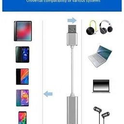 meshiv mantra 2 in 1 USB External Sound Card for Desktop PC Laptop 2 in 1 USB Sound Card 7.1 Channel Aluminum Alloy Single Hole Sound Card image 4