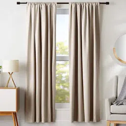 parda online Beige Polyster Solid 7ft Blackout Rod Pocket Window/Door (2 Pc)-picture-38
