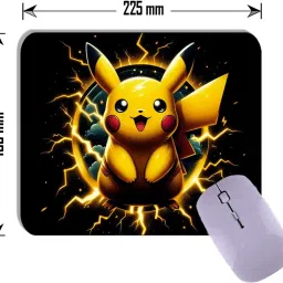 Gfylo Pikachu Thunder Attack Printed Mouse pad Smooth Surface and anti-Slip Mousepad image 2