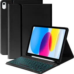 Proelite Detachable Backlit Bluetooth Keyboard case for Apple iPad 10th Gen 10.9 2022 Bluetooth Standard Tablet Keyboard Compatible with Desktop, Laptop, Mac 18 RGB Effects, Adjustable 4-level RGB backlit-13