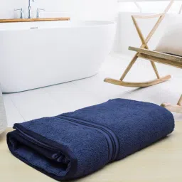 Navy Blue Solid 500 GSM Cotton Bath Towel by RANGOLI-picture-19