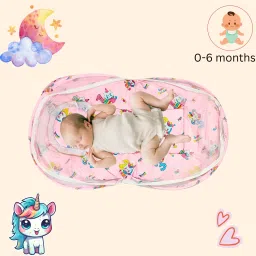 cuddlebud Cotton Infants Washable Baby Matress with Mosquito Net for Unisex,0-6 Months Mosquito Net image 2