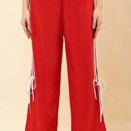 classi kaari Women Striped Red Track Pants-picture-0