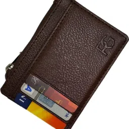 Men & Women Brown Artificial Leather Card Holder-picture-40