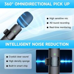 Kazotra s K8 Wireless Microphone for Type C Android Mobile Phones & iPhones Camera Microphone image 3