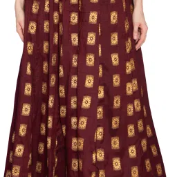 Women Flared Red Pure Cotton Trousers-image-45