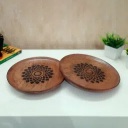 disoo fashions Brown Handpainted Wood 1 Pcs Plates-picture-8