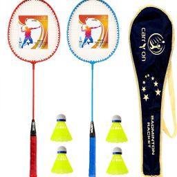 Aluminium Badminton Racket 2 Piece With 4 Plastic Shuttle Badminton Cover Badminton Kit-picture-18